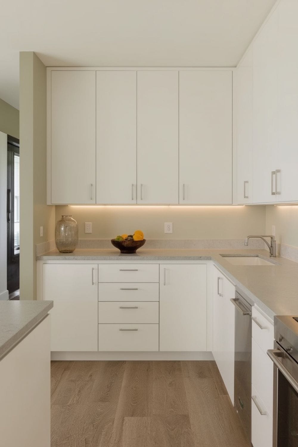 what color cabinets go with sage green walls