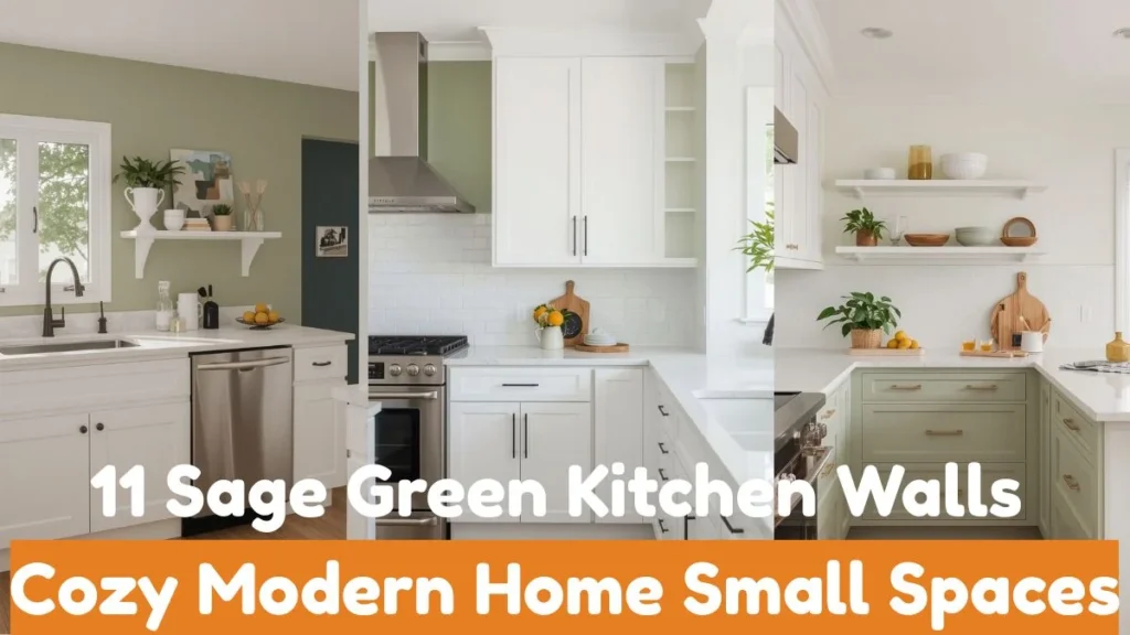 Sage Green Kitchen Walls with White Cabinets