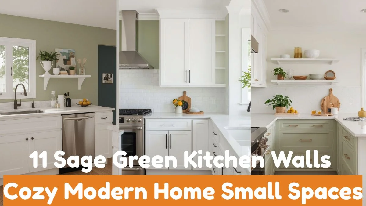 Sage Green Kitchen Walls with White Cabinets